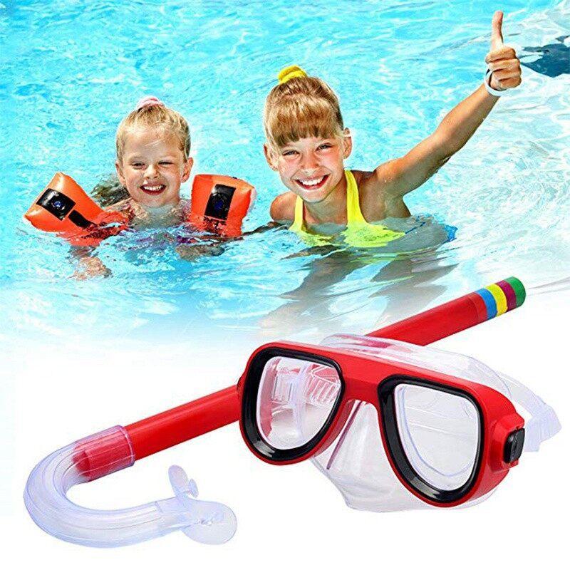 3-8Y Kids Diving Goggle Mask Breathing Tube Shockproof Anti-fog Equipment Outdoor Sports - Ainna Store
