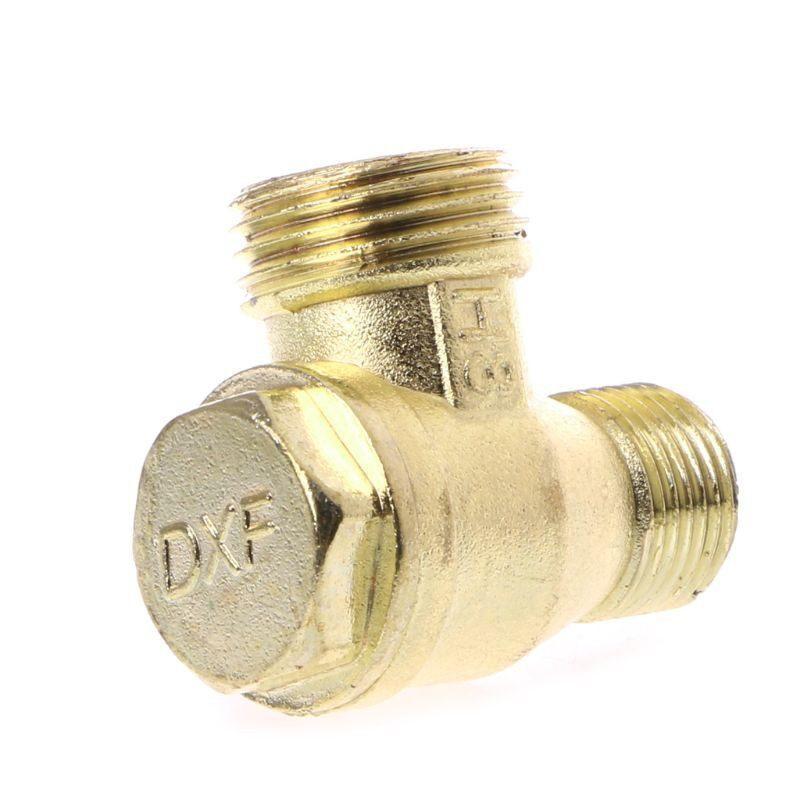 AINNA Male Thread 3 Way Metal Air Compressor Check Valve Gold Tone - Ainna Store