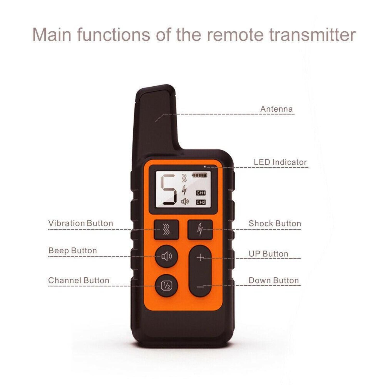 “AINNA 800M Remote Electric Shock Collar Pet Dog Training Anti Bark Rechargeable LCD SS 56” - Ainna Store