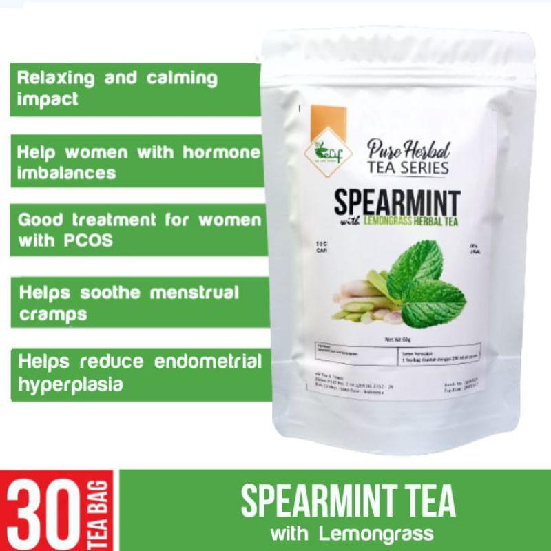 Teh AINNA ELIF TEA Spearmint Lemongrass : Teh Daun Pudina dengan Serai 30 Beg Teh PCOS Semulajadi - Ainna Store