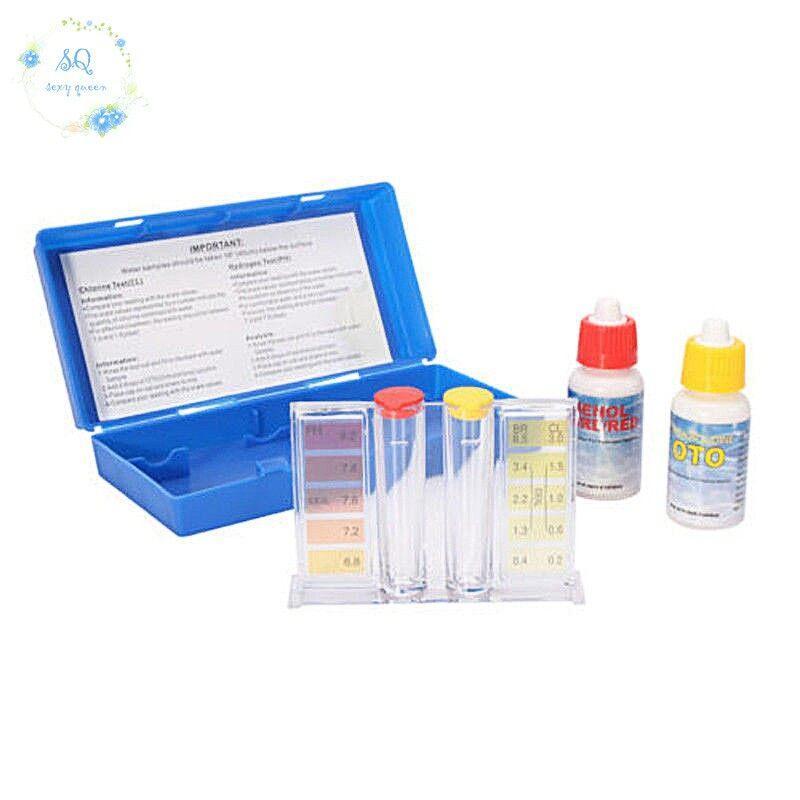 SQ PH Chlorine Water Quality Test Kit Swimming Pool Hydroponics Aquarium Tester Set SS 60 Hardware - Ainna Store