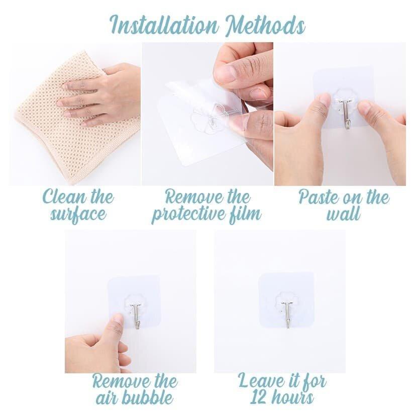 Penghantaran Hari Ini - (1 pcs) AINNA Gantung Ajaib Dinding Transparan Dapur Tanpa Paku Perekat Kuat Pemberat - Ainna Store