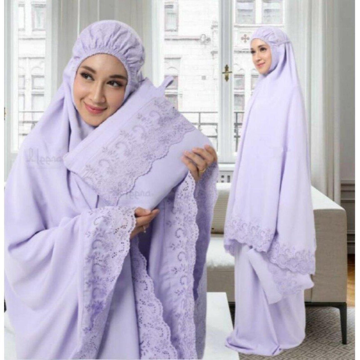 Telekung Mukena AINNA Sejuk Bercorak Cantik - Ainna Store
