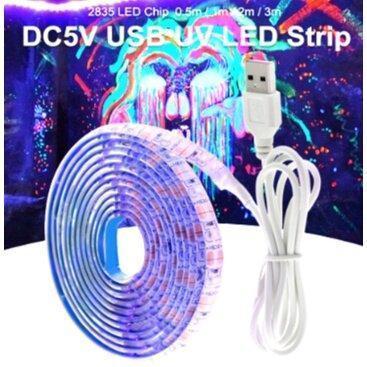 AINNA UV LED Strip Light 5V DC 2835 0.5M 1M 2M Waterproof Purple Ribbon Ultraviolet USB Rope Tape f DJ Fluescence Home Lighting - Ainna Store
