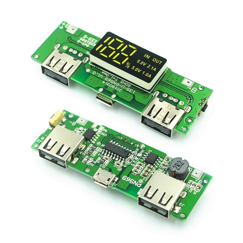"AINNA Local-LED Dual USB 5V 2.4A 2A 1A Micro/Type-C USB Power Bank 18650 Charger Module - Ainna Store