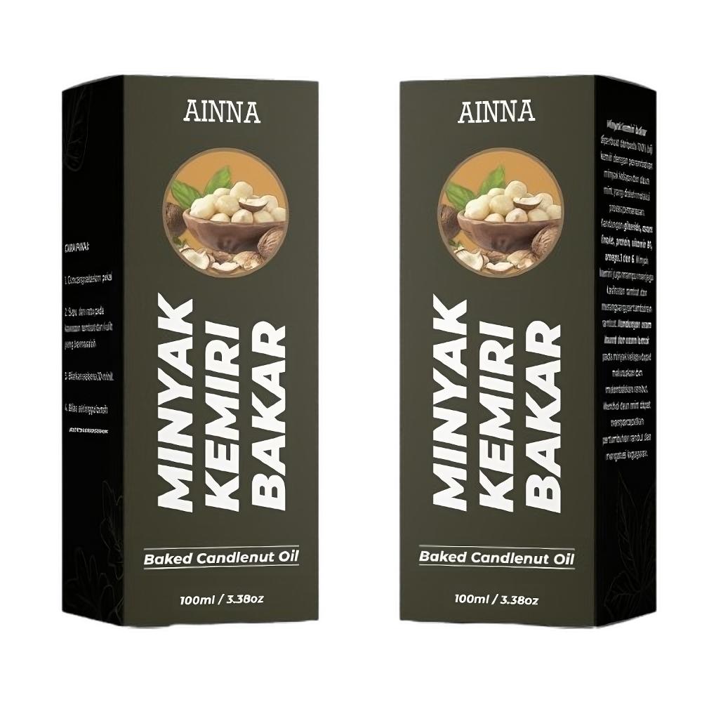 Minyak Kemiri Bakar Original Asli 100ml - Penumbuh Rambut Jenggot Kumis Alis Jambang AINNA - Ainna Store