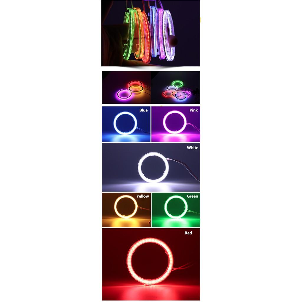 AINNA Multi-Color COB Angel Eyes Halo Rings Headlight untuk Kereta dan Motorsikal - 12-24V, Dalam 7 Saiz (60mm-120mm) Automotif - Ainna Store