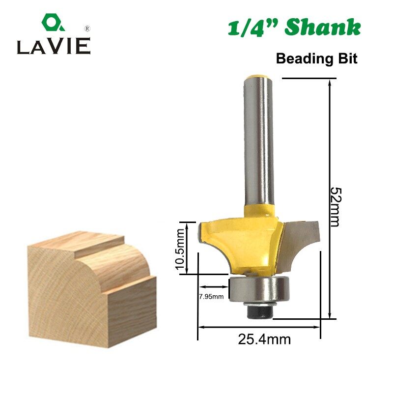 Set Pemotong Router 3-Piece: Bits Beading, Roman Ogee, dan Double Flute dengan Bearing, 1/4" Shank. Sesuai untuk Kerja Kayu! Alat Hardware AINNA - Ainna Store