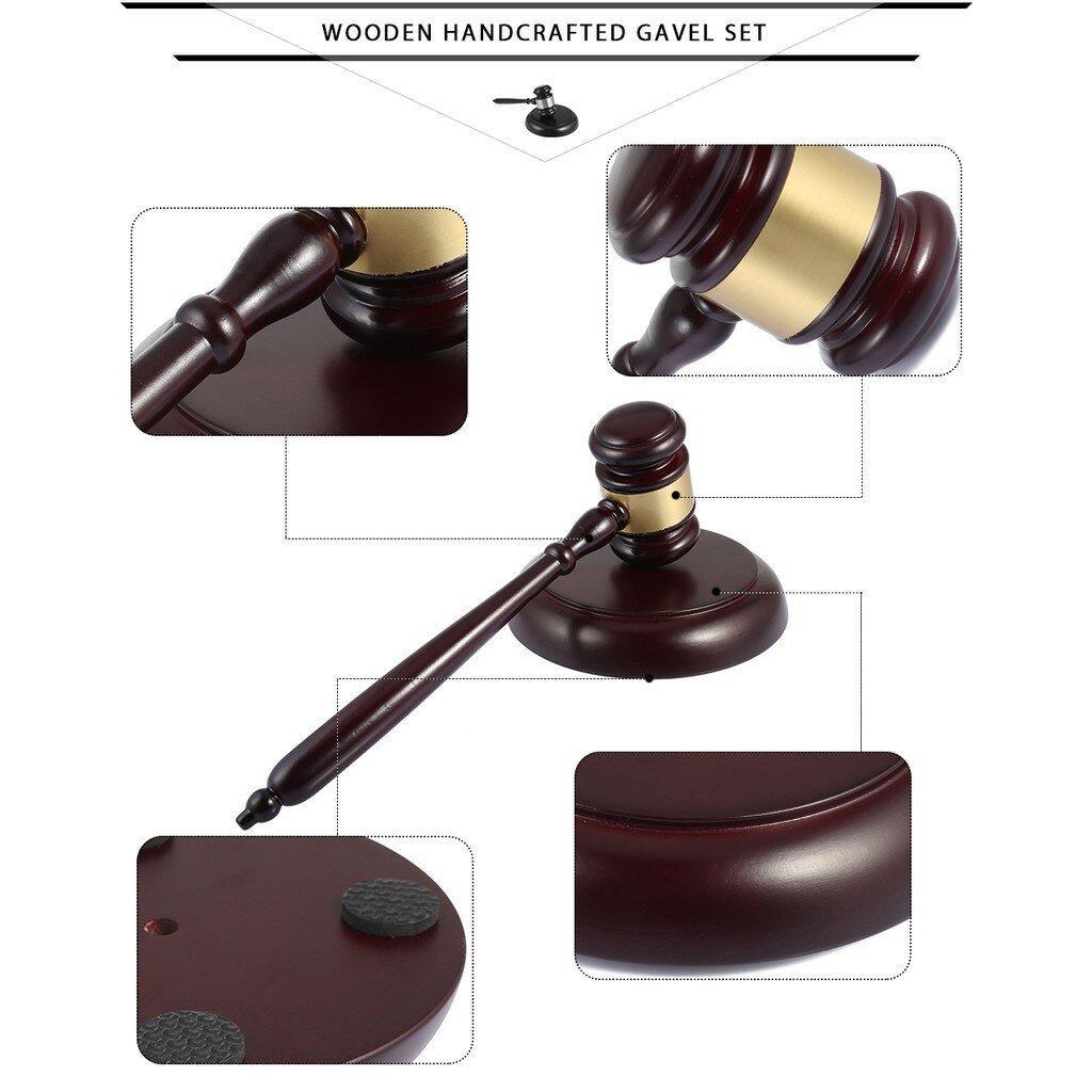 Experience the Power of Authority with our Handcrafted Wooden Judge's Gavel and Sound Block Set Musical Toys Mic Mic - Ainna Store