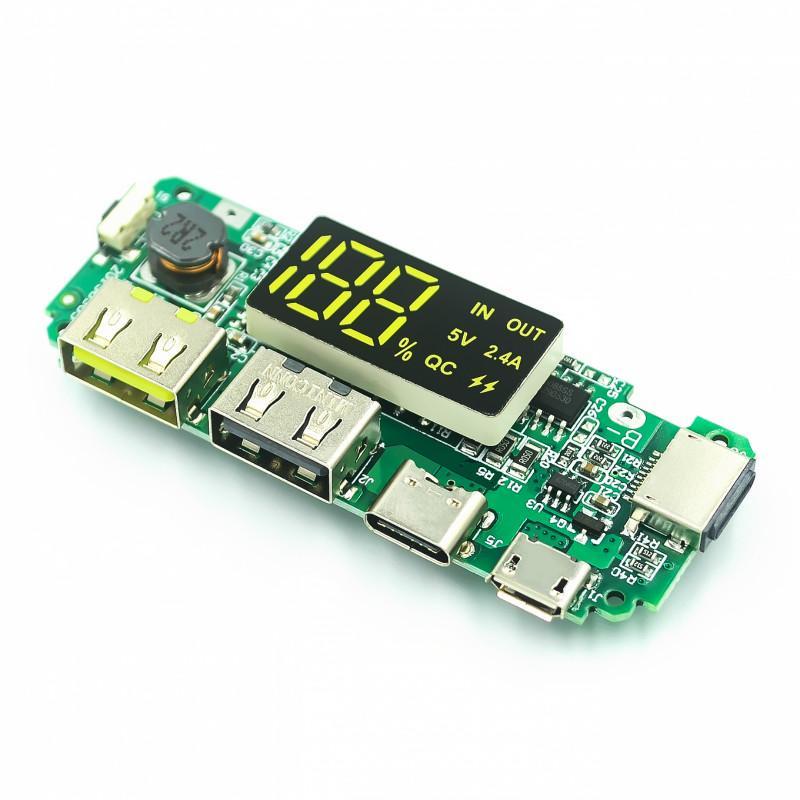 "AINNA Local-LED Dual USB 5V 2.4A 2A 1A Micro/Type-C USB Power Bank 18650 Charger Module - Ainna Store