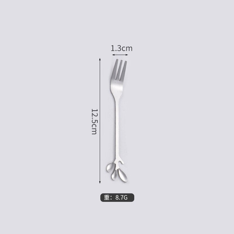 AINNA Gold Silver Stainless steel cutlery soup service spoon coffee steak knife fork western tableware Dinner 10 sen Kitchenware - Ainna Store