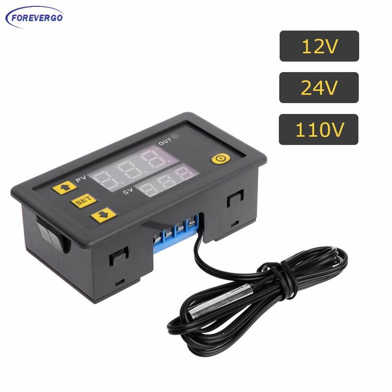 AINNA Tempatan W3230 DC 12V 24V 110V-220V AC Digital Temperature Controller LED Display Thermostat With Sensor - Ainna Store