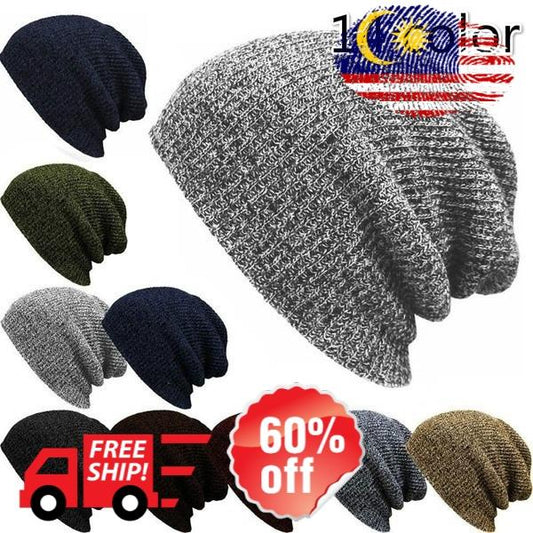 AINNA: Topi Rajut Loreng Tangan Buatan Sendiri untuk Musim Sejuk Ini - Topi Unisex untuk Aktiviti Ski dan Bersalji Luar - Ainna Store