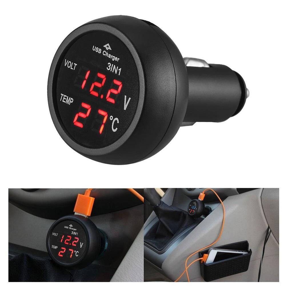 Transform Your Ride with AINNA 3-in-1 Car Digital Voltmeter, Thermometer & USB Charger - Ideal for 12/24V Vehicles! - Ainna Store