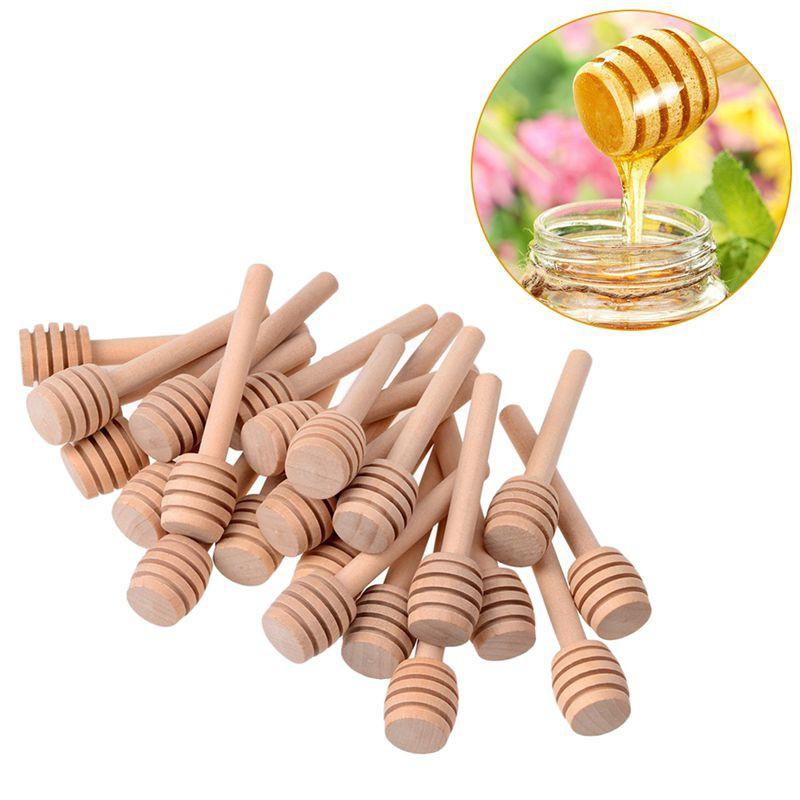 50-Pack of Mini 3-Inch Natural Wood Honey Dipper Sticks Cutlery Kitchenware - Ainna Store