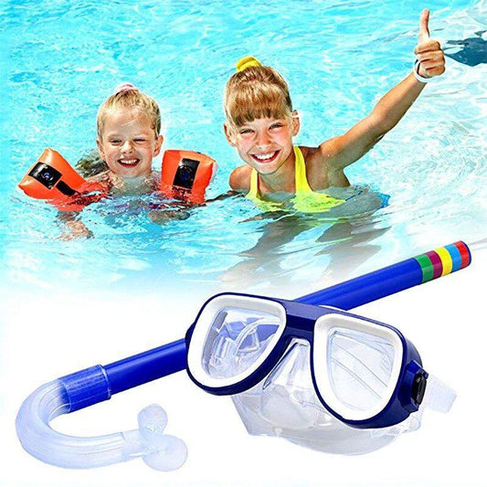 3-8Y Kids Diving Goggle Mask Breathing Tube Shockproof Anti-fog Equipment Outdoor Sports - Ainna Store