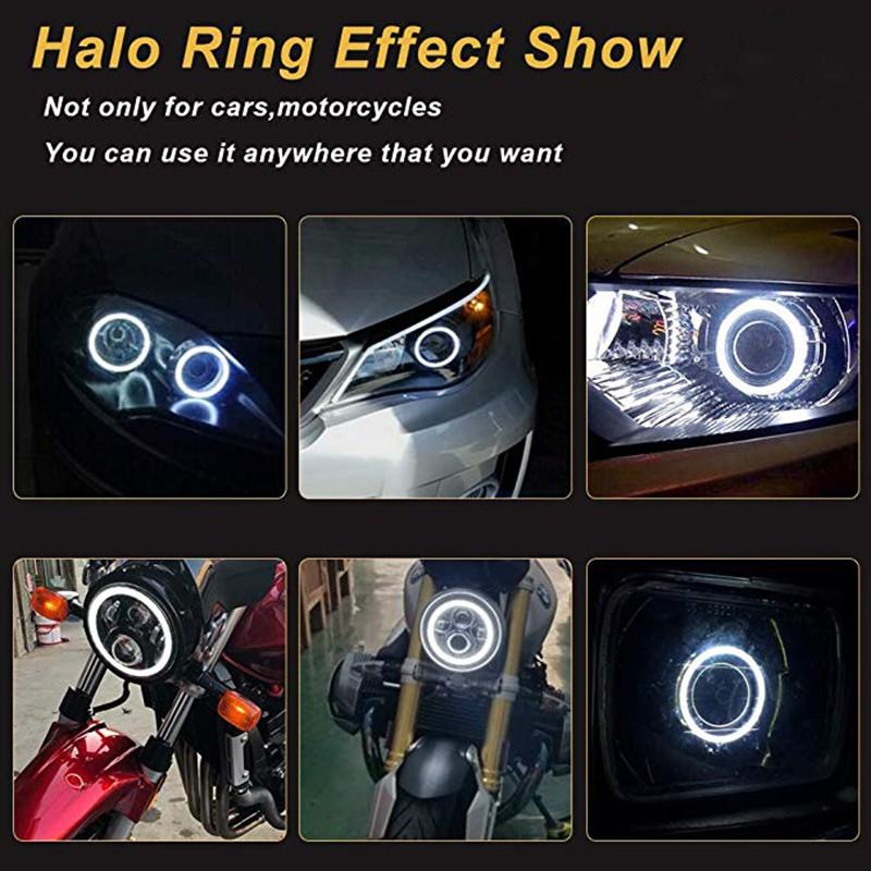 1pcs COB Angel Eyes Halo Rings Headlight Car Angel Eyes Motorcycle 12-24V 60mm 70mm 80mm 90mm 100mm 110mm 120mm SS 60 - Ainna Store