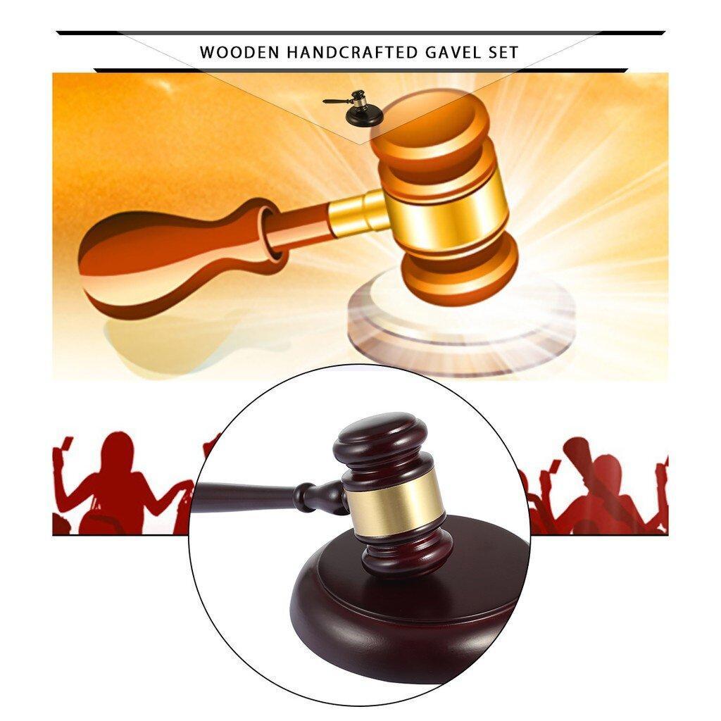 Experience the Power of Authority with our Handcrafted Wooden Judge's Gavel and Sound Block Set Musical Toys Mic Mic - Ainna Store