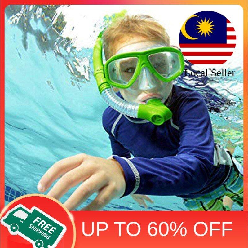 3-8Y Kids Diving Goggle Mask Breathing Tube Shockproof Anti-fog Equipment Outdoor Sports - Ainna Store