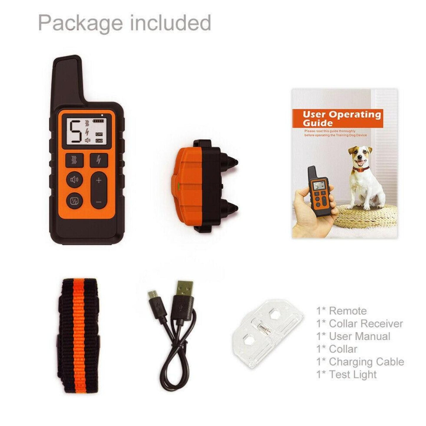 “AINNA 800M Remote Electric Shock Collar Pet Dog Training Anti Bark Rechargeable LCD SS 56” - Ainna Store