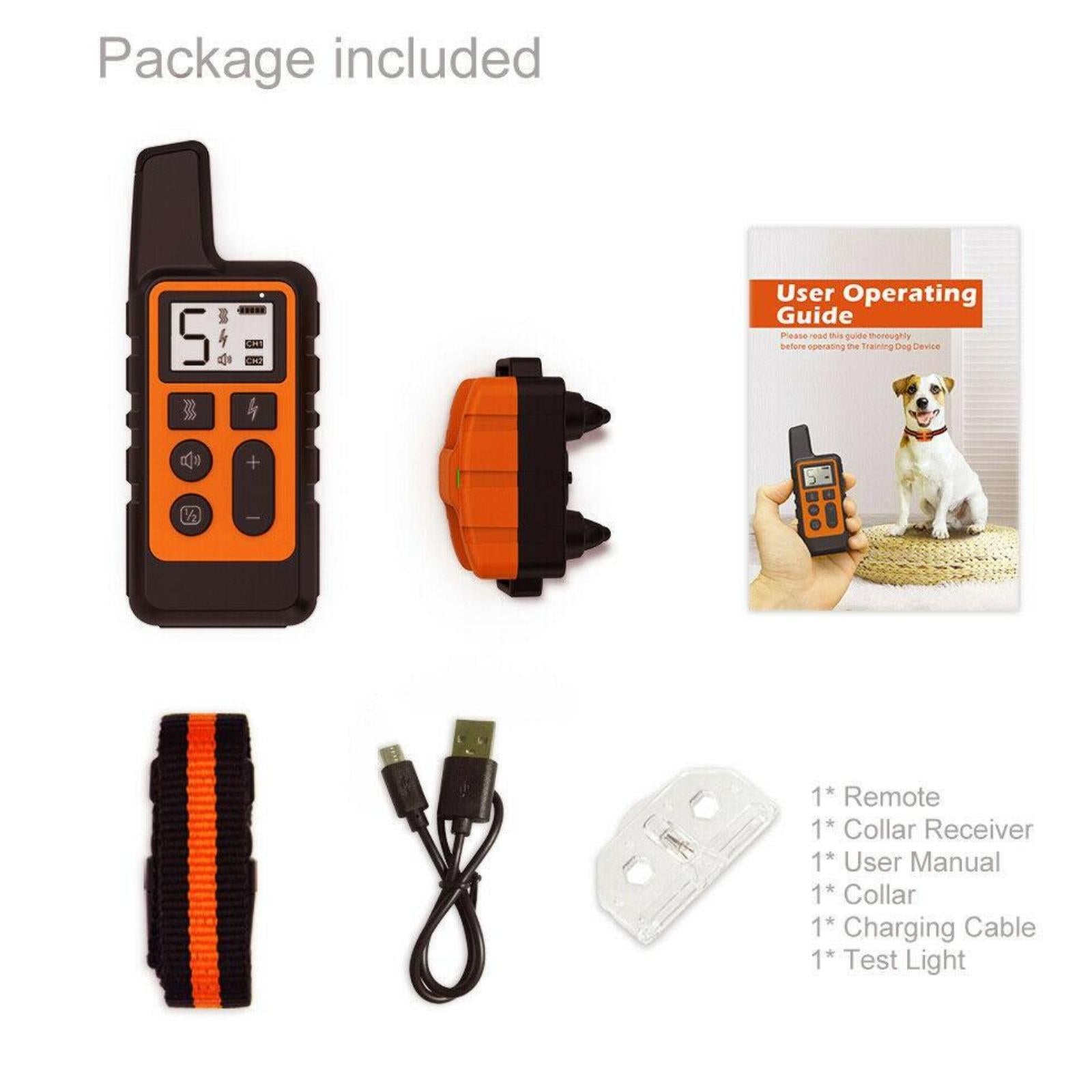 “AINNA 800M Remote Electric Shock Collar Pet Dog Training Anti Bark Rechargeable LCD SS 56” - Ainna Store