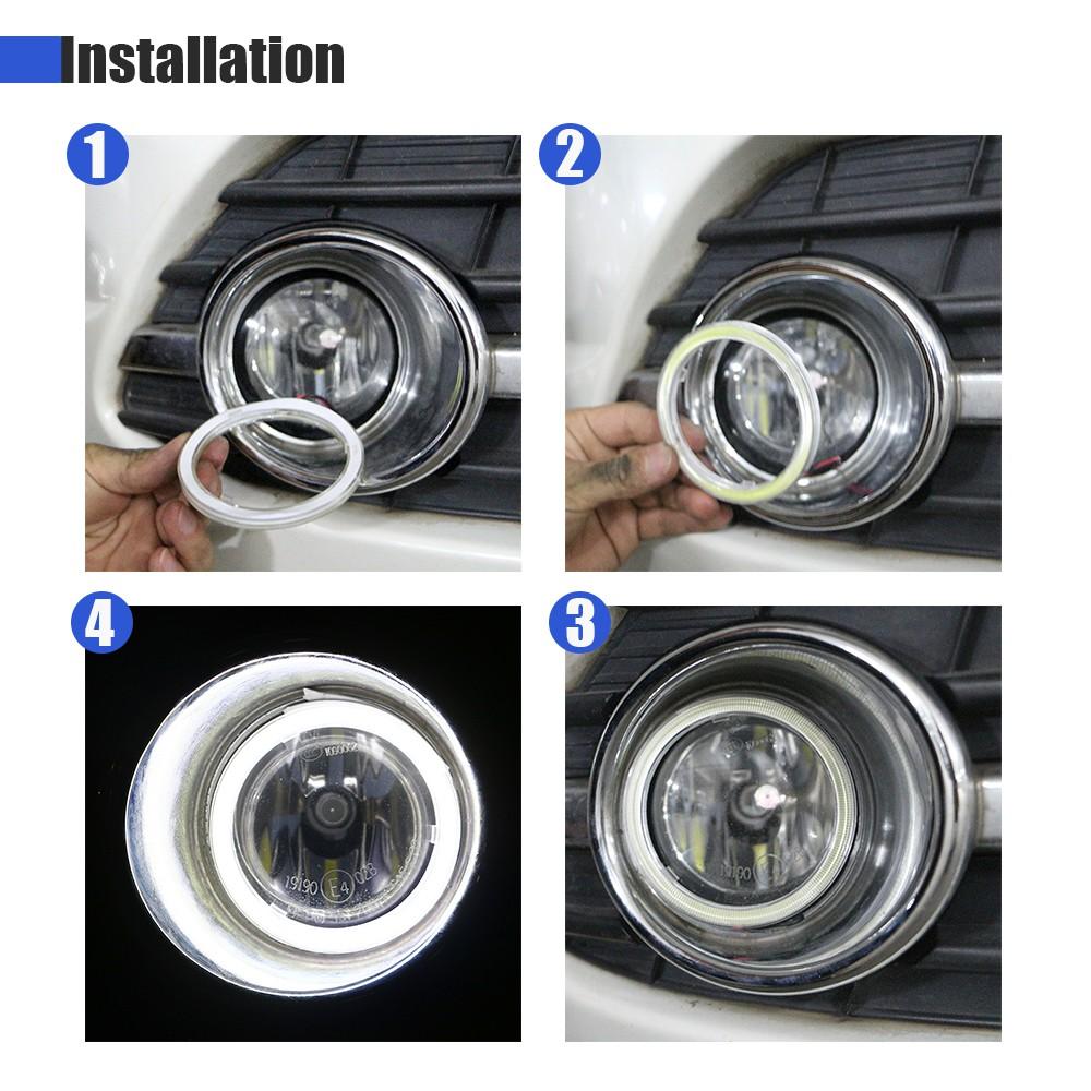 AINNA Multi-Color COB Angel Eyes Halo Rings Headlight untuk Kereta dan Motorsikal - 12-24V, Dalam 7 Saiz (60mm-120mm) Automotif - Ainna Store