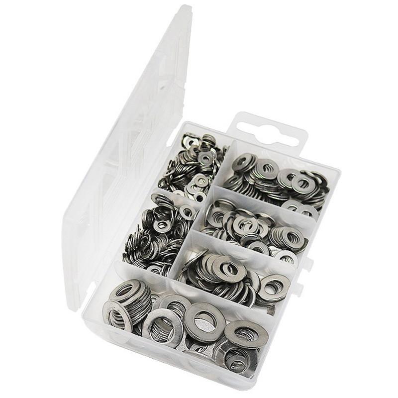 AINNA Kit Rangkaian Washer & Spacer Stainless Steel 660-Piece untuk Sekrup M3-M10 Kualiti Tinggi Tahan Karat Sesuai untuk Projek DIY Dalam dan Luar Rumah - Ainna Store