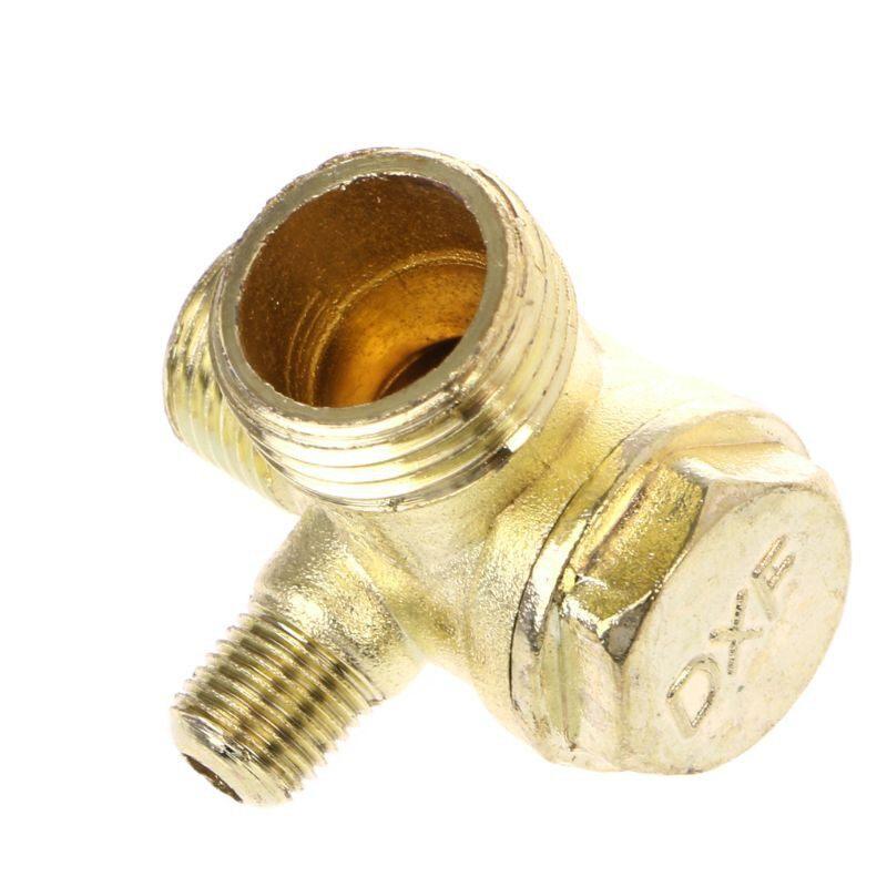 AINNA Male Thread 3 Way Metal Air Compressor Check Valve Gold Tone - Ainna Store