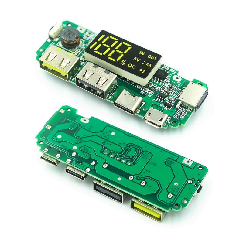 "AINNA Local-LED Dual USB 5V 2.4A 2A 1A Micro/Type-C USB Power Bank 18650 Charger Module - Ainna Store