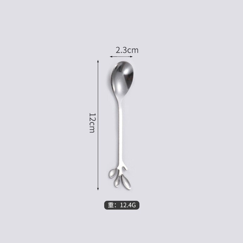 AINNA Gold Silver Stainless steel cutlery soup service spoon coffee steak knife fork western tableware Dinner 10 sen Kitchenware - Ainna Store