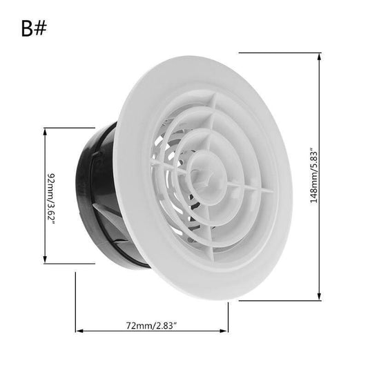 AINNA Air Vent Extract Valve Grille Round Diffuser Ducting Ventilation Cover 100mm - Ainna Store