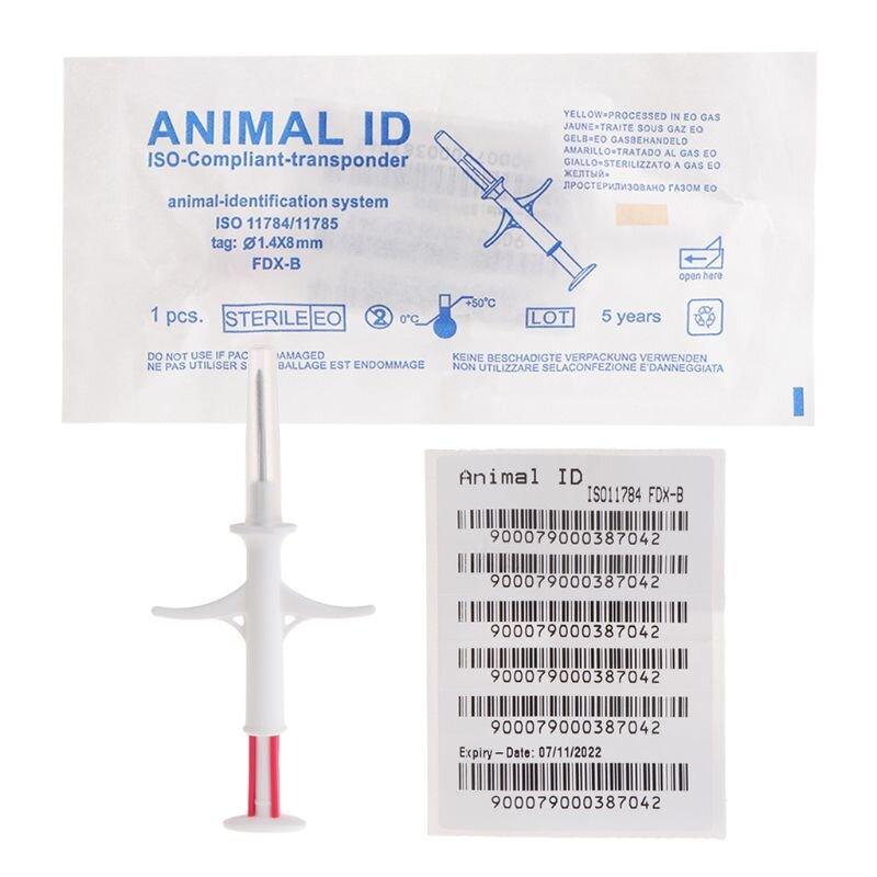 AINNA Terkecil UKI Pet ID Microchip Syringe 1.4x8mm ISO11784/5 FDX-B HDX Animal Tag Injector IP67 Tiniest Chip - Ainna Store