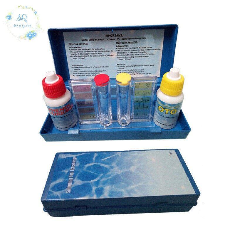 SQ PH Chlorine Water Quality Test Kit Swimming Pool Hydroponics Aquarium Tester Set SS 60 Hardware - Ainna Store