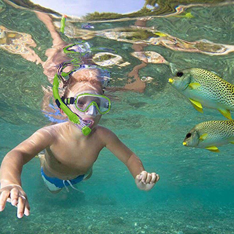 3-8Y Kids Diving Goggle Mask Breathing Tube Shockproof Anti-fog Equipment Outdoor Sports - Ainna Store