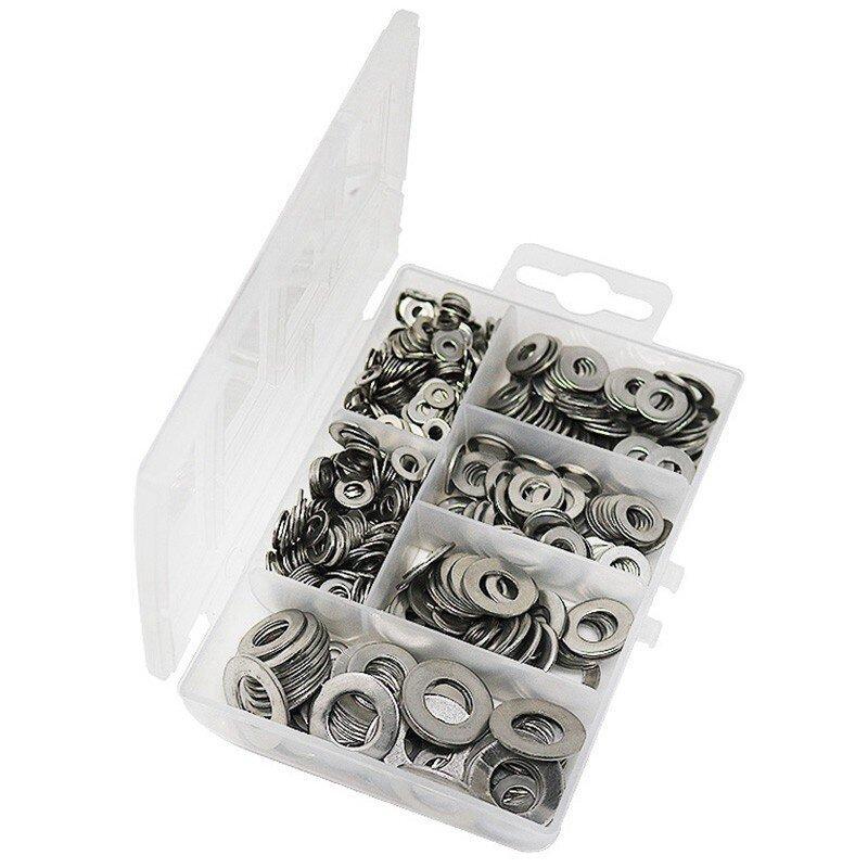 Kit Hardware AINNA Stainless Steel M3 M4 M5 M6 M8 M10 Washer Spacers 660 Pcs/Set - Ainna Store