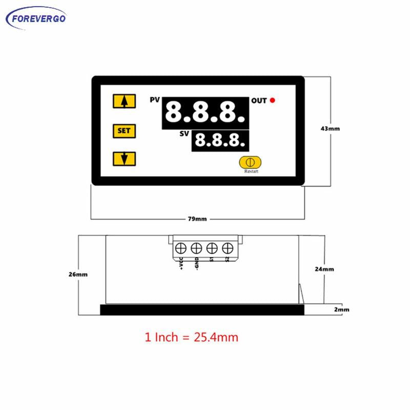 AINNA Tempatan W3230 DC 12V 24V 110V-220V AC Digital Temperature Controller LED Display Thermostat With Sensor - Ainna Store