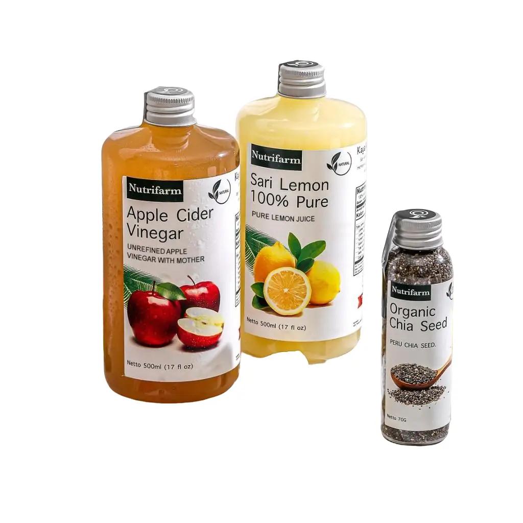 Cuka Apel Organik 3 in 1 Lemon Chia Seed 500ml