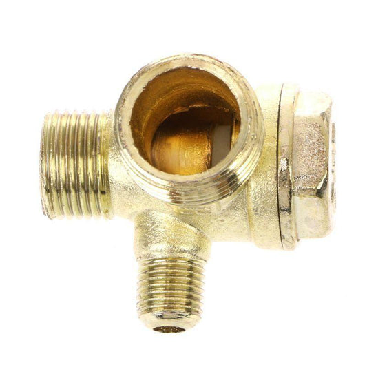 AINNA Male Thread 3 Way Metal Air Compressor Check Valve Gold Tone - Ainna Store