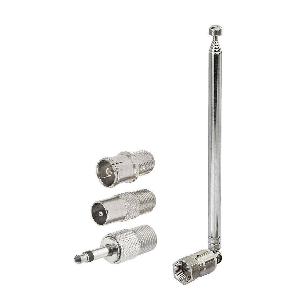 AINNA Antena Teleskopik FM 86-106MHz Gelombang 5V 10W dengan TV/3.5 Adapter F Jenis Radio 75 Ohm Aksesori Audio - Ainna Store